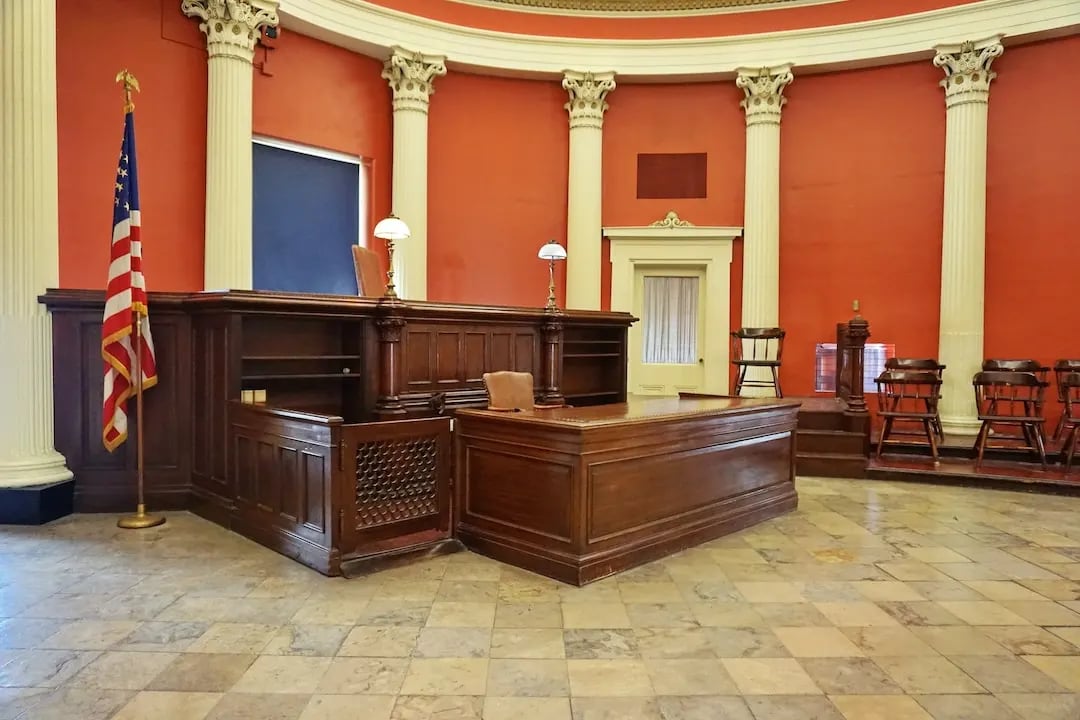 A courtroom used in a custody battle.