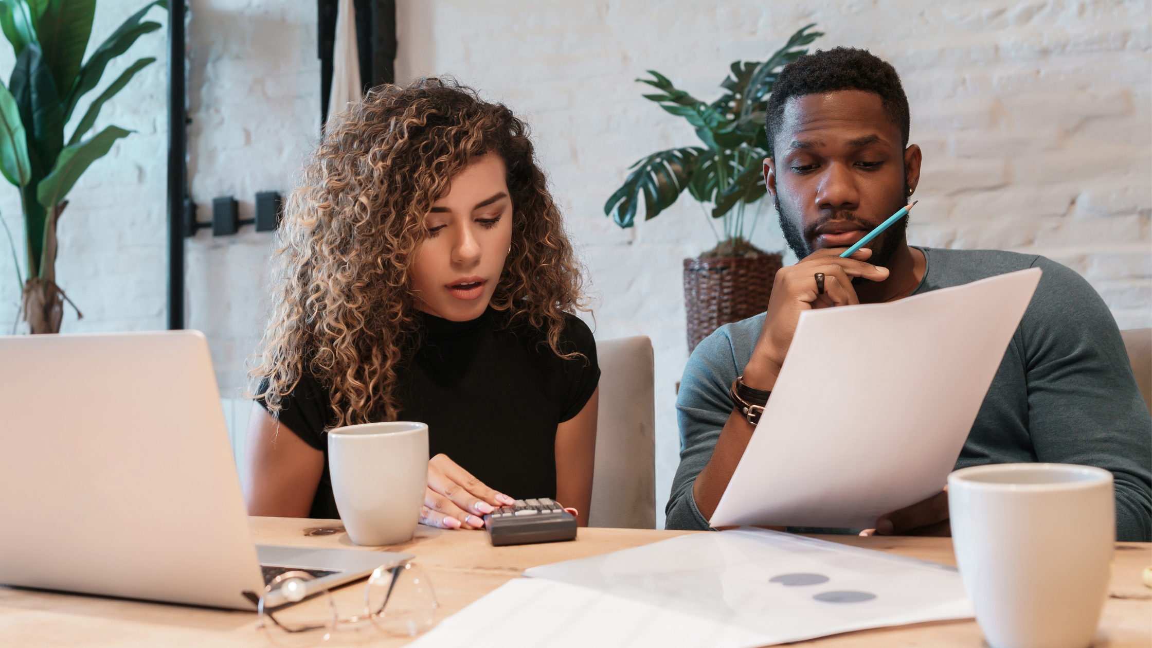 Couple planning their finances